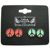 zara taylor peace stud earrings