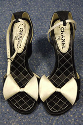 Chanel Gold Bow Sandals